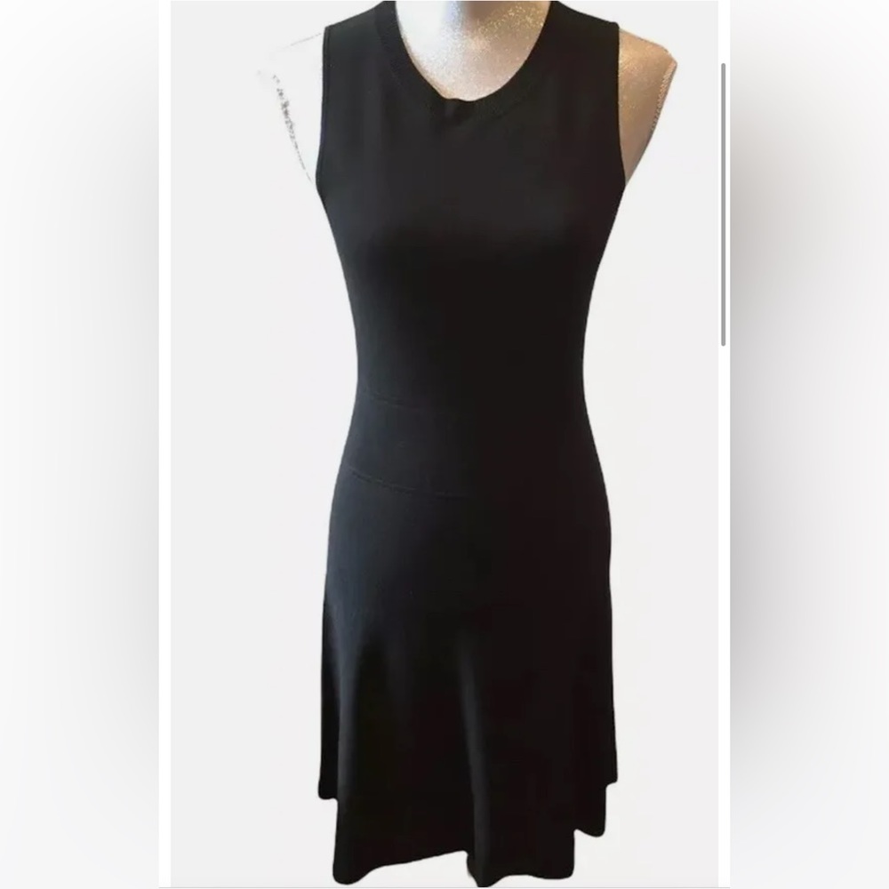 Theory Black Knit A-Line Dress - perfect for work.